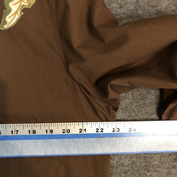 Blouse Tank Set Womens XL Las Olas Brown Ivory Fall Leaves Earth Tones Boho - Picture 5 of 16